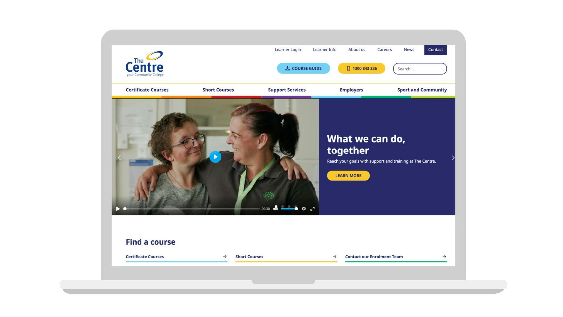 The Centre website home page
