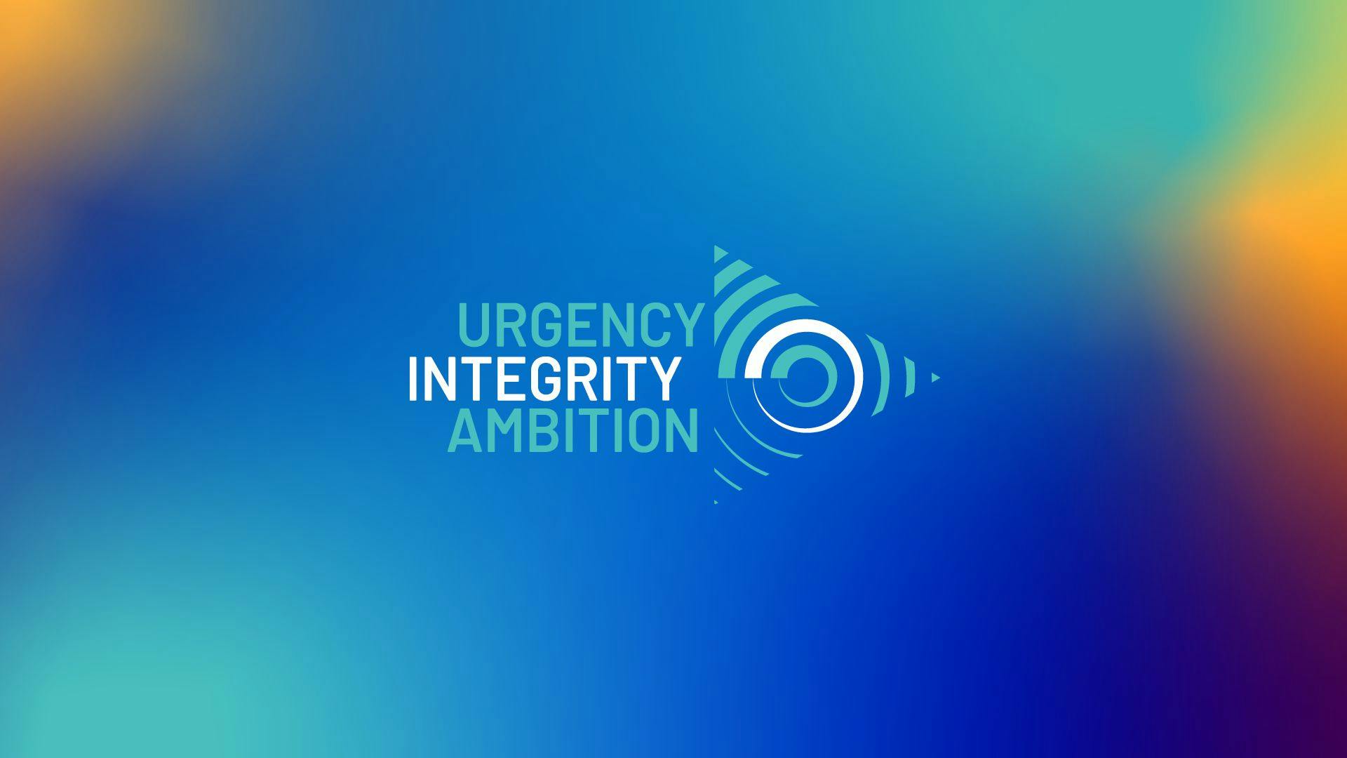 The main brand identity for the summit - Urgency Integrity Ambition